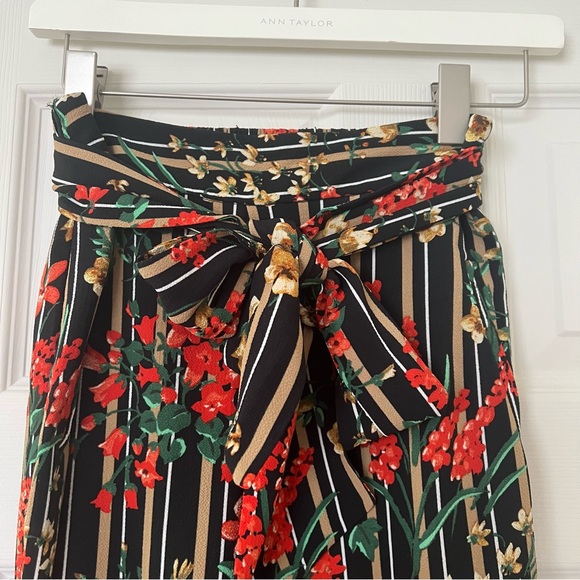 Zara Multicolor Floral Striped Pants XS - Picture 2 of 9